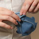 Bottega Veneta Blue Buffalo Leather Frog Coin Pouch