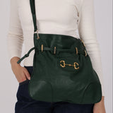 Gucci Emerald Calfskin Horsebit 1955 Cinch Top Messenger Bag