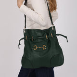 Gucci Emerald Calfskin Horsebit 1955 Cinch Top Messenger Bag