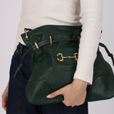 Gucci Emerald Calfskin Horsebit 1955 Cinch Top Messenger Bag