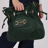 Gucci Emerald Calfskin Horsebit 1955 Cinch Top Messenger Bag