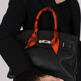 Hermès Orange Logo Gift Ribbon Twilly