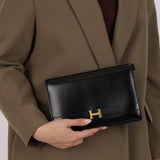 Hermès 1986 Noir Box Annie Shoulder Bag GHW