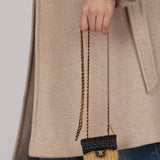 Ultra-Rare Chanel 2023 Woven Metal Lambskin Quilted Micro Flap