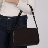 Gucci Chocolate Pleated GG Nylon Chain Flap