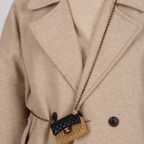 Ultra-Rare Chanel 2023 Woven Metal Lambskin Quilted Micro Flap