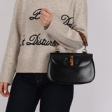Gucci 1947 Black Boxcalf Bamboo Turnlock Top Handle