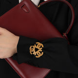 Chanel 1994 Aged Matte Triple CC Brooch 24K GP