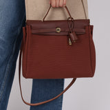 Hermès 2001 Rouge H Toile Officier and Vache Hunter Herbag 31 GHW