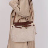 Hermès 2001 Rouge H Toile Officier and Vache Hunter Herbag 31 GHW