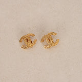 Chanel CC Woven Clip-On Earrings 24K GP