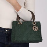 Christian Dior 2000 Deep Green Nylon Medium Lady Dior