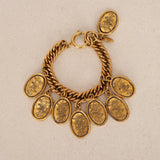 Chanel 1989 CC Coco Coins Bracelet 24K GP