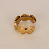 Chanel 1993 Coin Motif Cuff Bangle Bracelet 24K GP