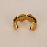Chanel 1993 Coin Motif Cuff Bangle Bracelet 24K GP