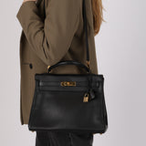 Hermès 1996 Noir Ardennes Kelly Retourne 32 GHW