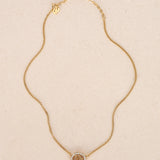 Dior Oblique Crystal Oval Pendant Necklace