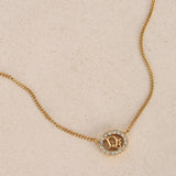 Dior Oblique Crystal Oval Pendant Necklace