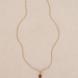 18K Yellow Gold and Ruby Flower Halo Pendant Necklace