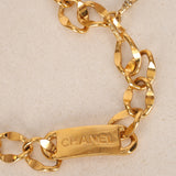 Vintage Chanel Logo Station Plate Chain Belt 24K GP