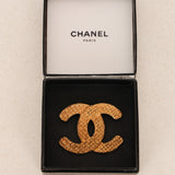 Chanel 1992 Woven CC Brooch 24K GP