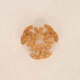 Chanel 1994 Aged Matte Triple CC Brooch 24K GP