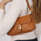 Fendi Cognac Leather Selleria Baguette