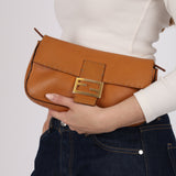 Fendi Cognac Leather Selleria Baguette