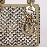 Dior 2022 Sage Calfskin Beaded and Sequins Micro Lady Dior