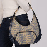 Fendi Navy Zucchino Large Chef Hobo