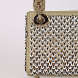 Dior 2022 Sage Calfskin Beaded and Sequins Micro Lady Dior
