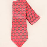 Hermès H Logo Chaine d'Ancre Red Gray White Silk Tie