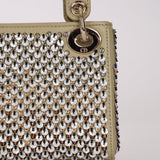 Dior 2022 Sage Calfskin Beaded and Sequins Micro Lady Dior