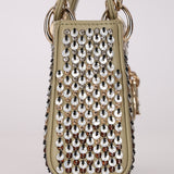 Dior 2022 Sage Calfskin Beaded and Sequins Micro Lady Dior