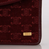 Celine Maroon Suede Macadam Clutch