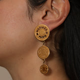 Hermès Cutout Clou de Selles Triple Drop Earrings
