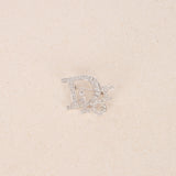 Dior Micro Logo Silver Crystal Brooch