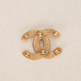 Chanel 1992 Aged CC Brooch 24K GP