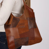 Limited Edition Miu Miu Brown Patchwork Ivy Bag