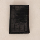Hermès 2018 Noir Alligator Mississippiensis Calvi Card Case PHW