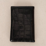 Hermès 2018 Noir Alligator Mississippiensis Calvi Card Case PHW