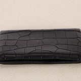 Hermès 2018 Noir Alligator Mississippiensis Calvi Card Case PHW