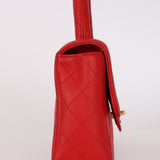 Ultra-Rare Chanel Medium Kelly Parent Flap Red Lambskin 1995 24K GP