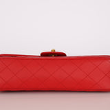 Ultra-Rare Chanel Medium Kelly Parent Flap Red Lambskin 1995 24K GP