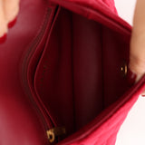 Chanel Mini Square Flap Enamel Chain Burgundy Velvet AGHW
