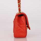 Chanel Micro Belt Bag Red Lambskin 1990s 24K GP