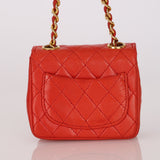 Chanel Micro Belt Bag Red Lambskin 1990s 24K GP
