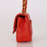 Chanel Micro Belt Bag Red Lambskin 1990s 24K GP