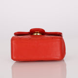 Chanel Micro Belt Bag Red Lambskin 1990s 24K GP