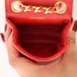 Chanel Micro Belt Bag Red Lambskin 1990s 24K GP